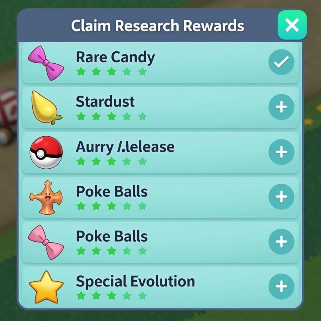 Pokémon GO Research Rewards Inventory