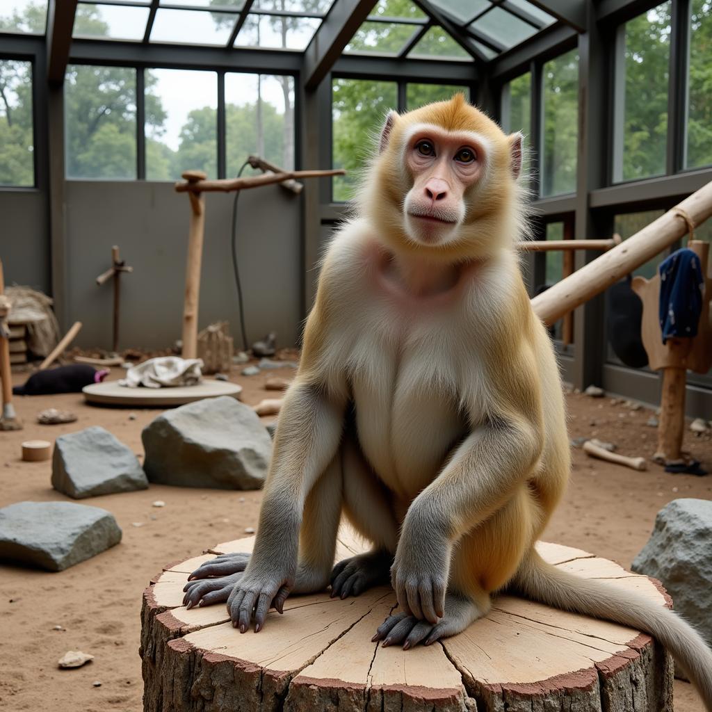 Primate in Enriched Habitat at UC Davis