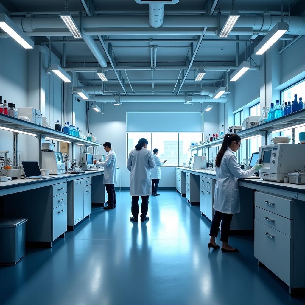 Scientists Working in a Private Research Company Laboratory