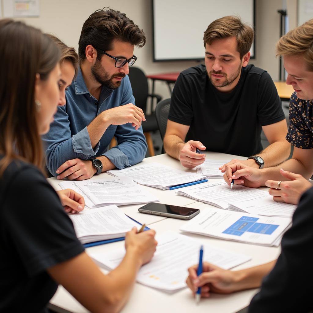 A team of qualitative researchers analyzing data.