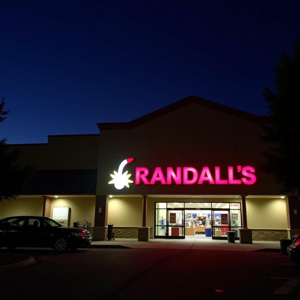 Night view of Randalls at 10900 Research Blvd