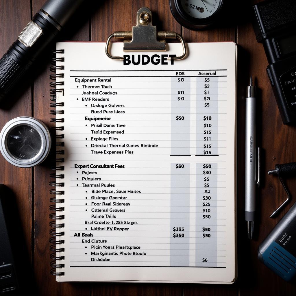 Paranormal Investigation Research Budget