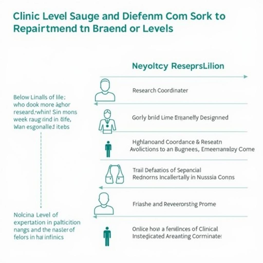 A chart depicting the potential career progression within research nursing.