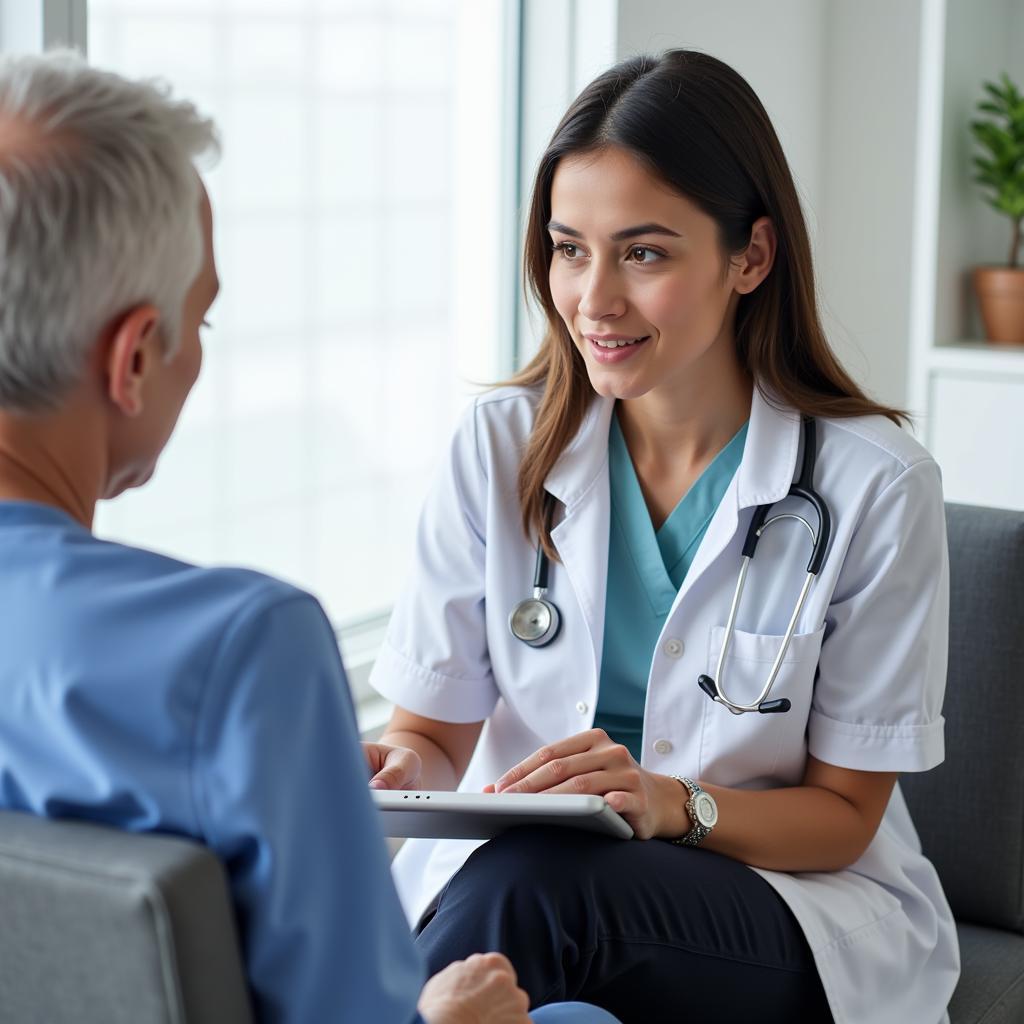 Research Nurse Working with a Patient