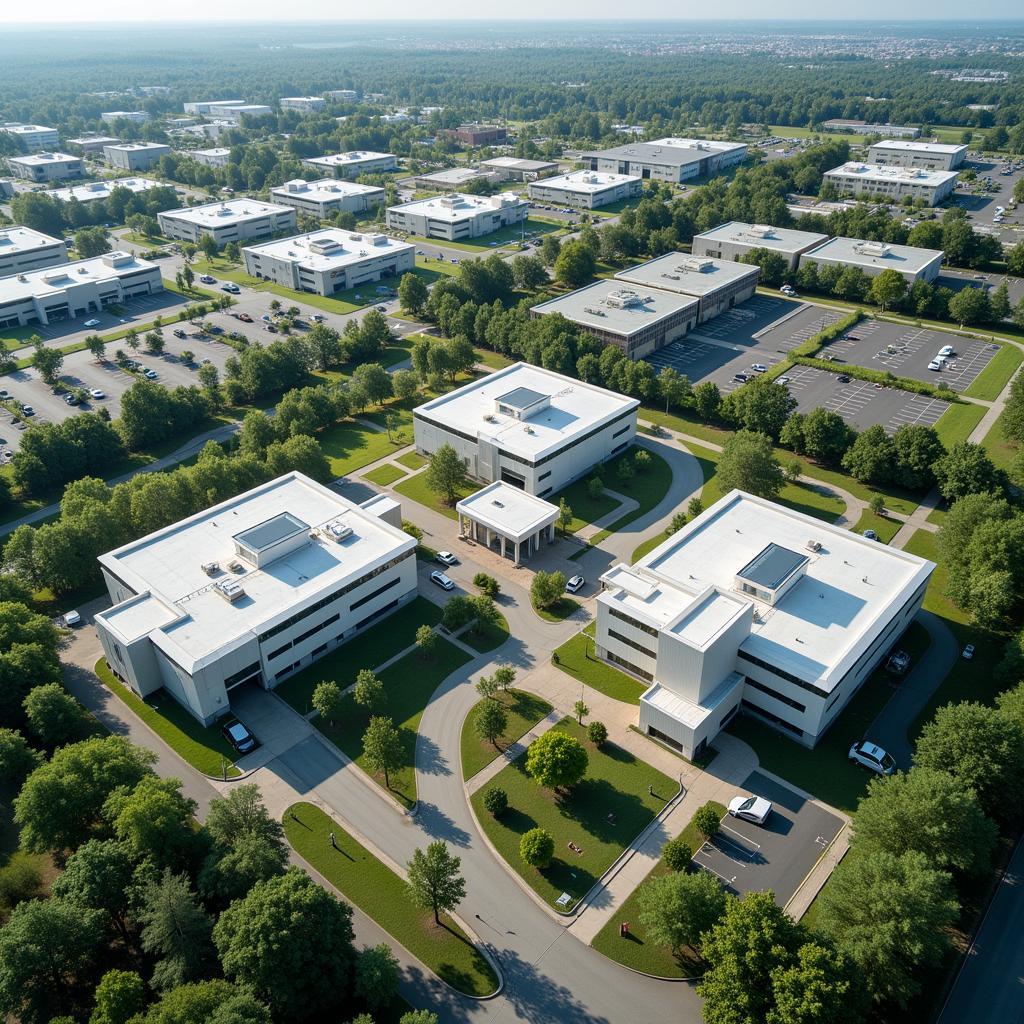 Aerial View of a Modern Research Park