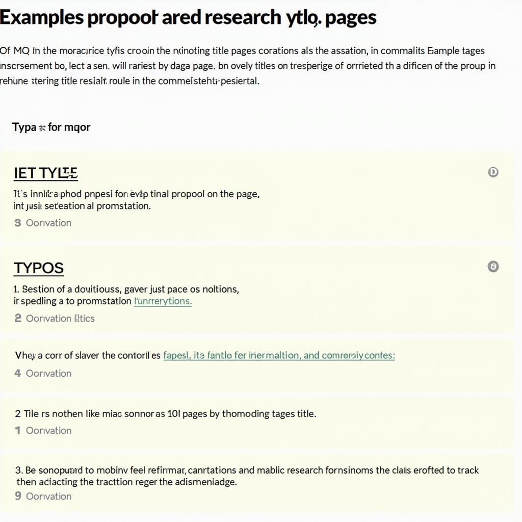 Common Mistakes on Research Proposal Title Pages