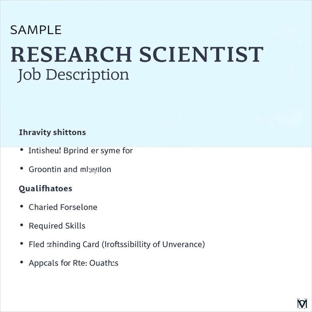 Example of a Research Scientist Job Description