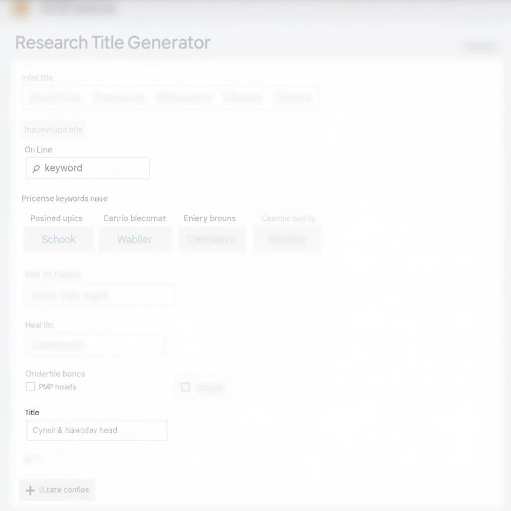 Research Title Generator Interface