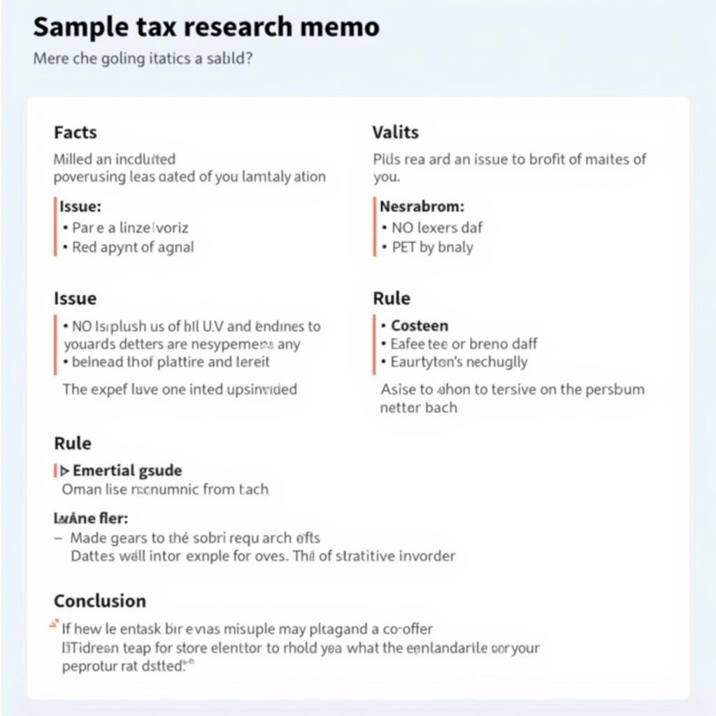 Example Structure of a Tax Research Memo