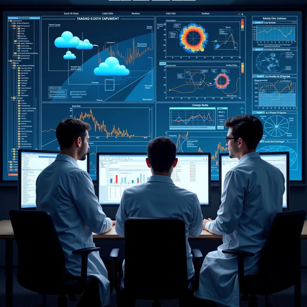 Scientists analyzing data from cloud seeding experiments to assess the effectiveness of weather modification techniques.