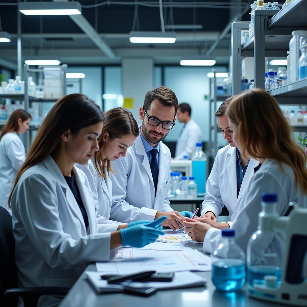 Scientists Collaborating in Lab