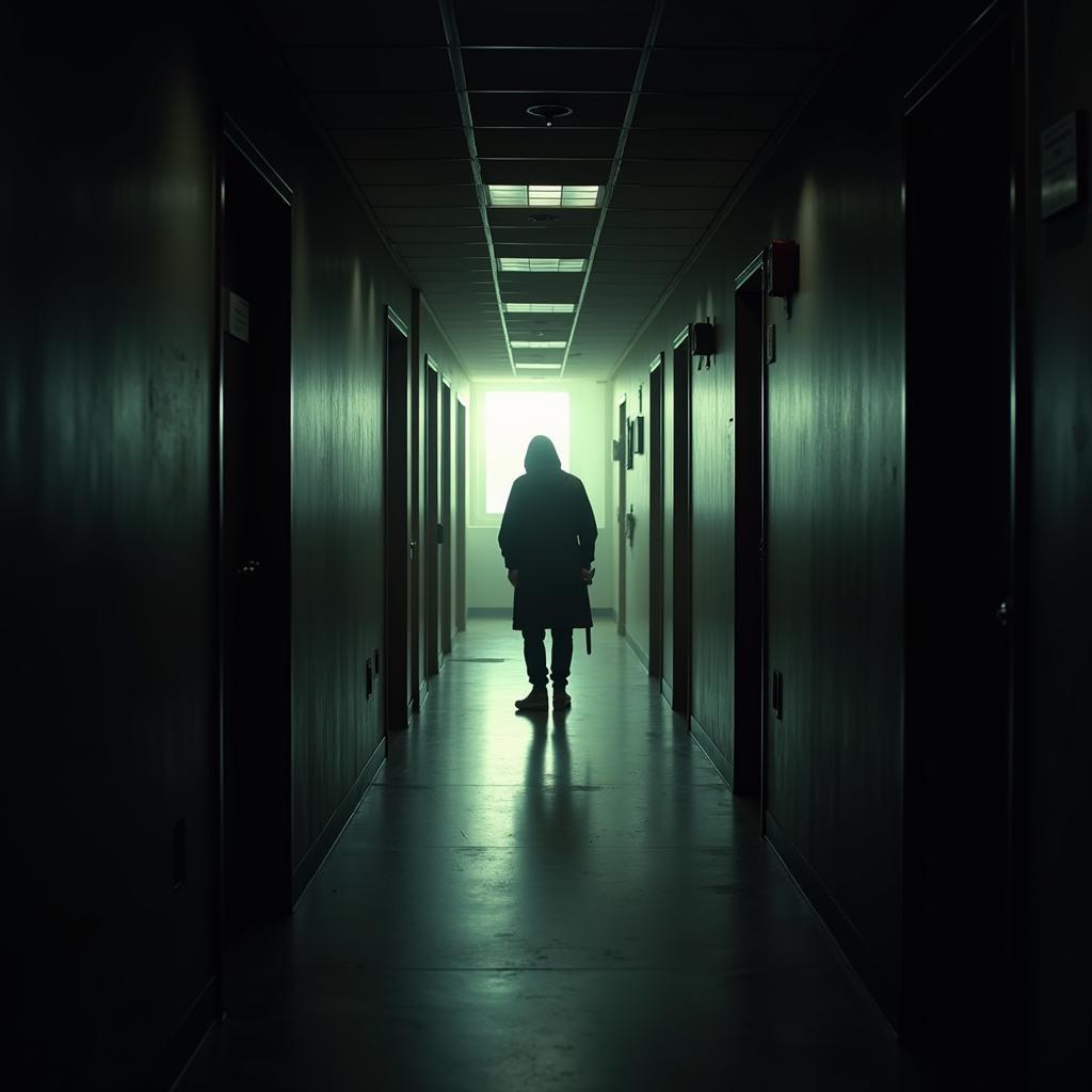 Shadowy Figure in Corridor