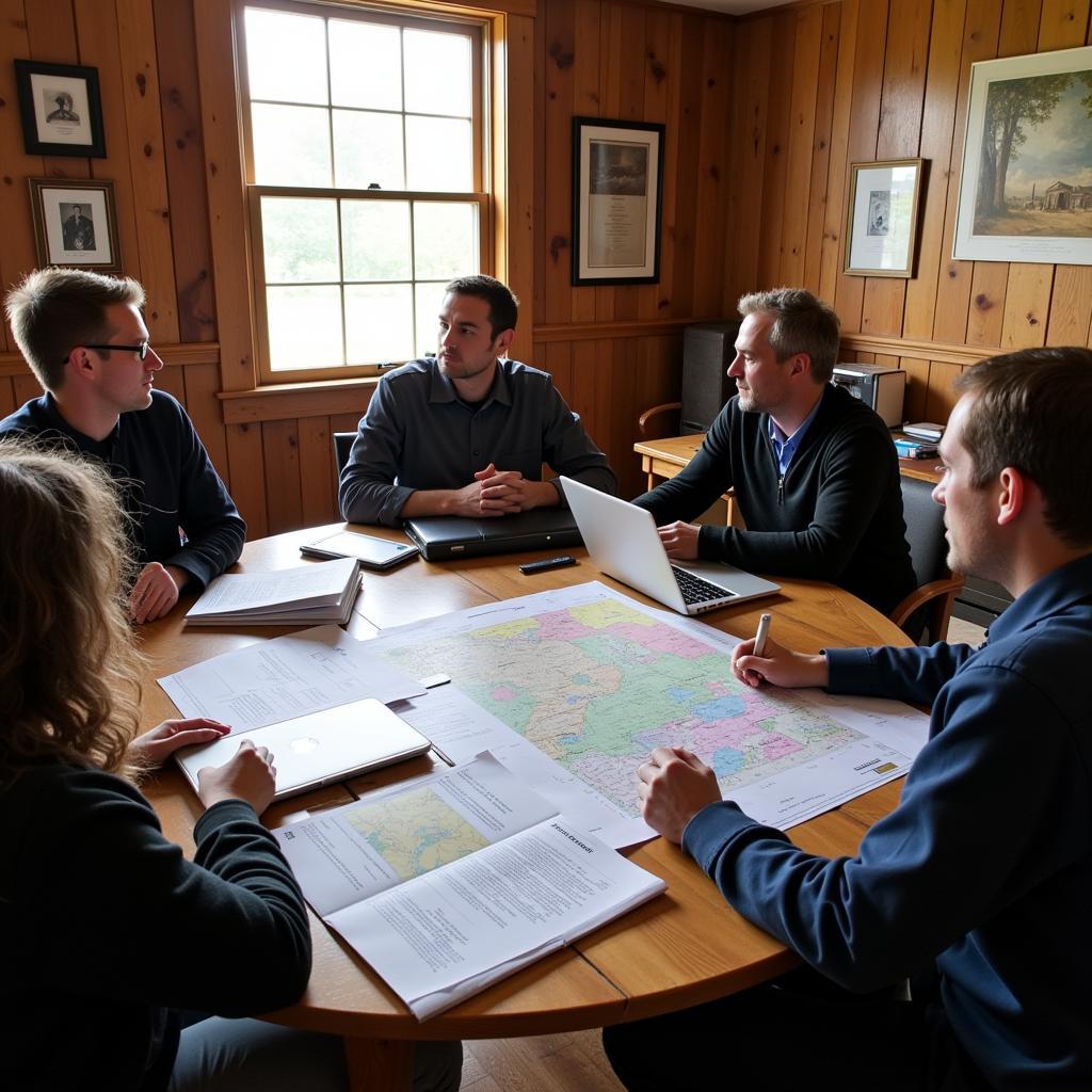 Members of the Snyder Research Group planning future paranormal investigations.