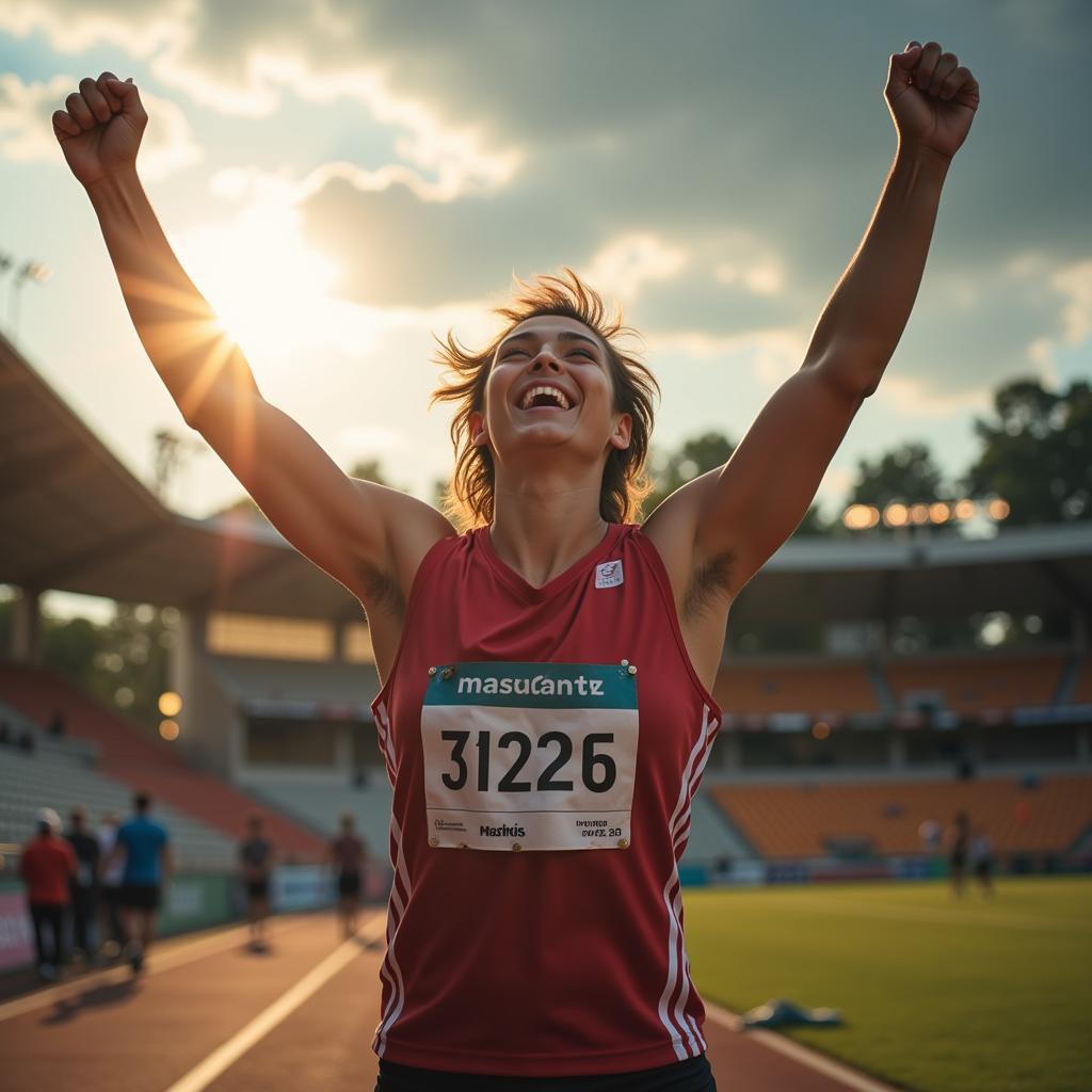 Athlete celebrating victory