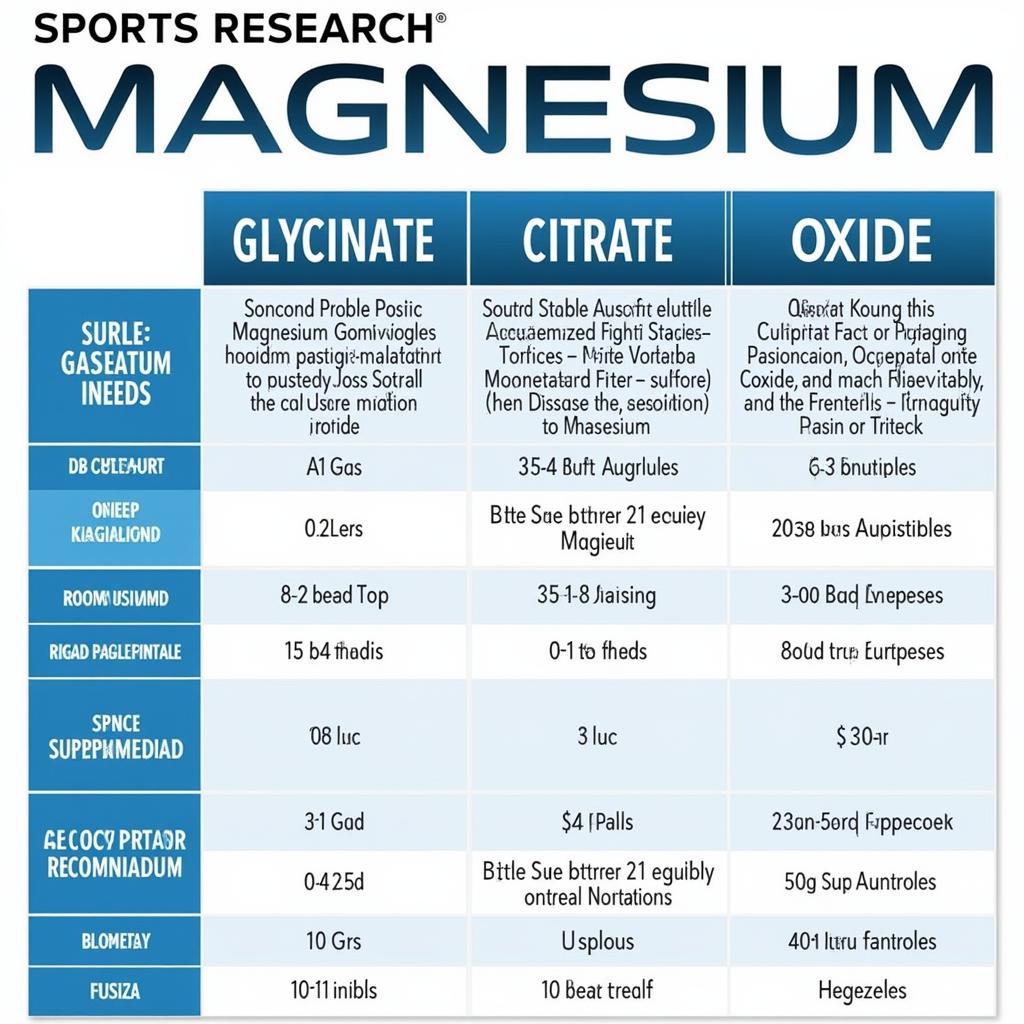 Different Types of Sports Research Magnesium