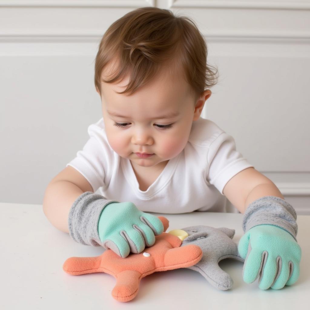 Infant Exploring Toys with Sticky Mittens