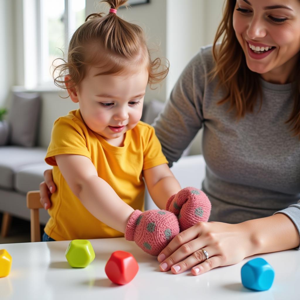 Parent and Child Interacting with Toys