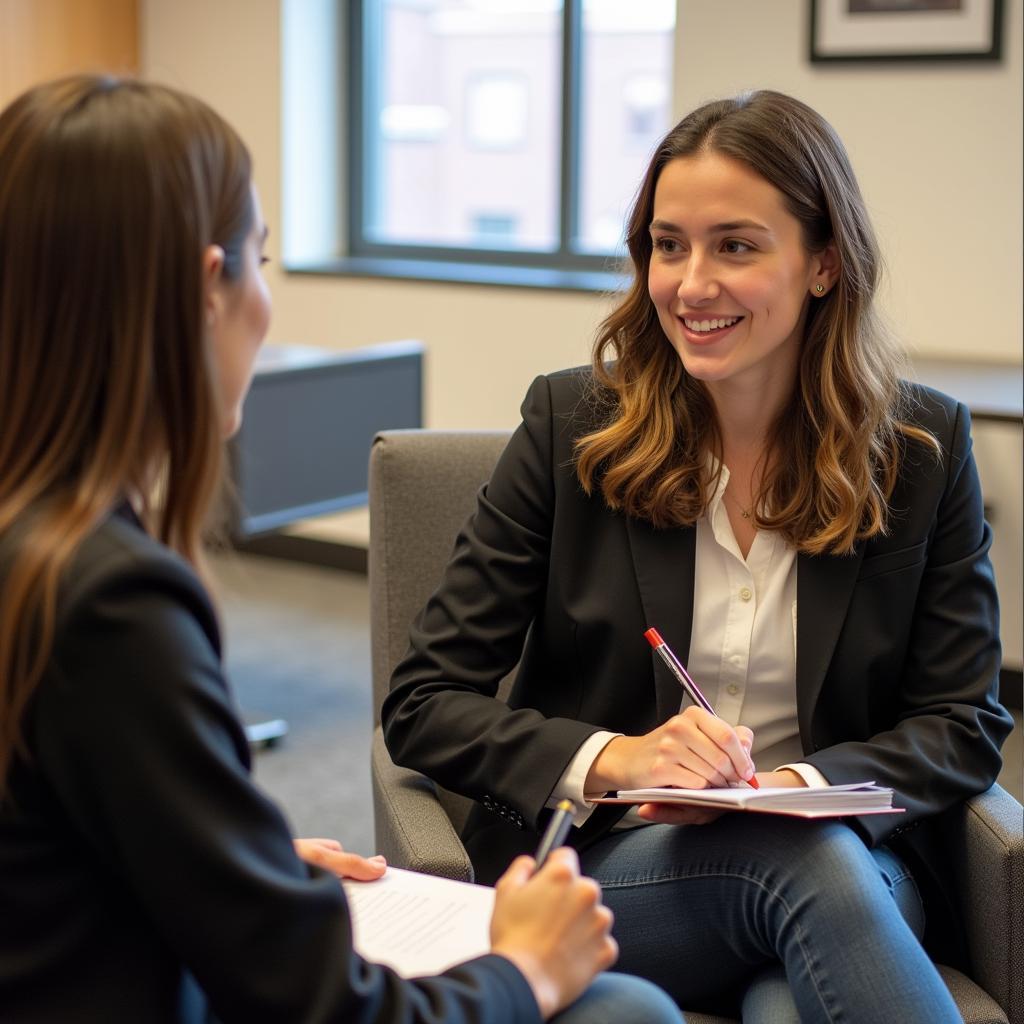 Student Conducting Interviews for Research