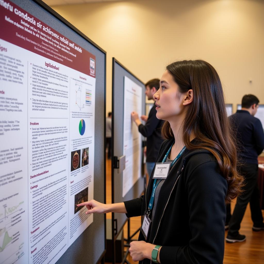 Student Presenting Research Poster at Dartmouth