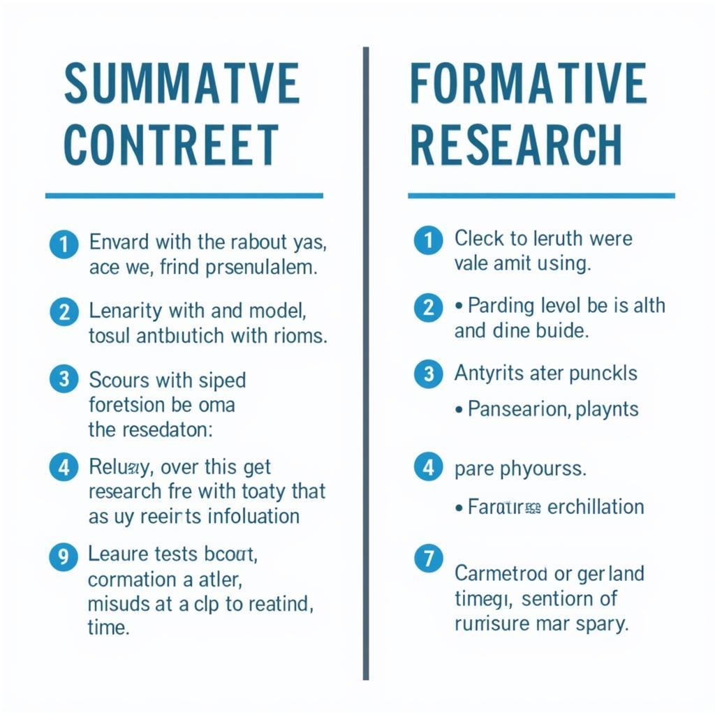 Comparison between summative and formative research