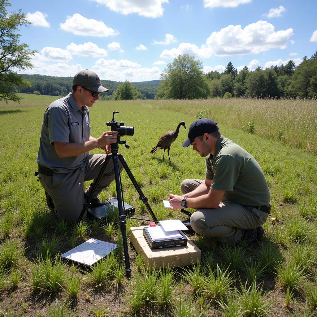 Sutton Avian Research Center Scientists Conducting Field Study