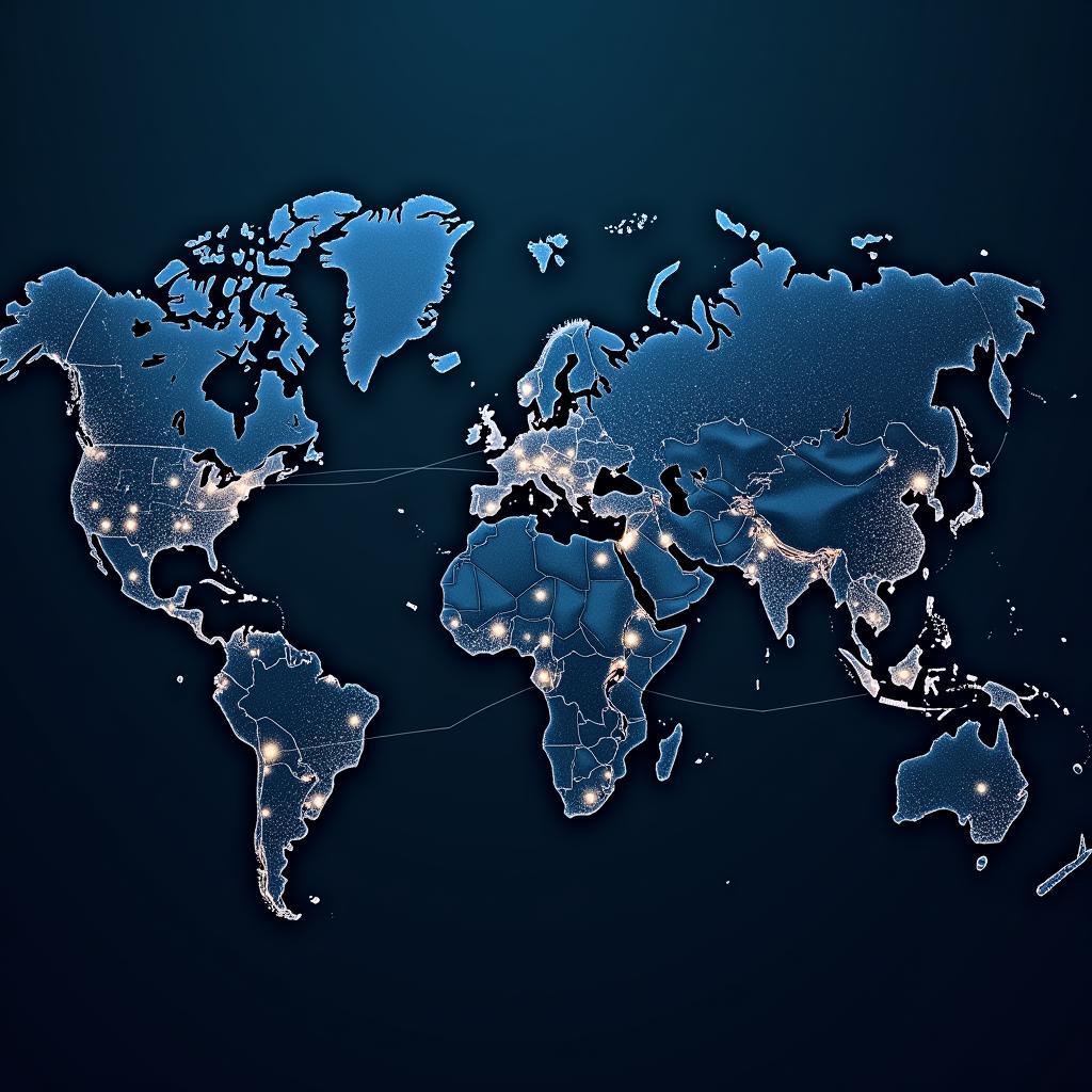 Global Logistics Network with Connected Nodes and Transportation Routes