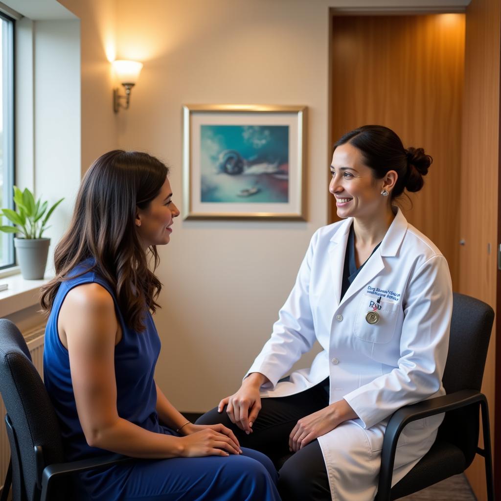 A doctor consulting with a patient at the Tucson Clinical Research Institute.