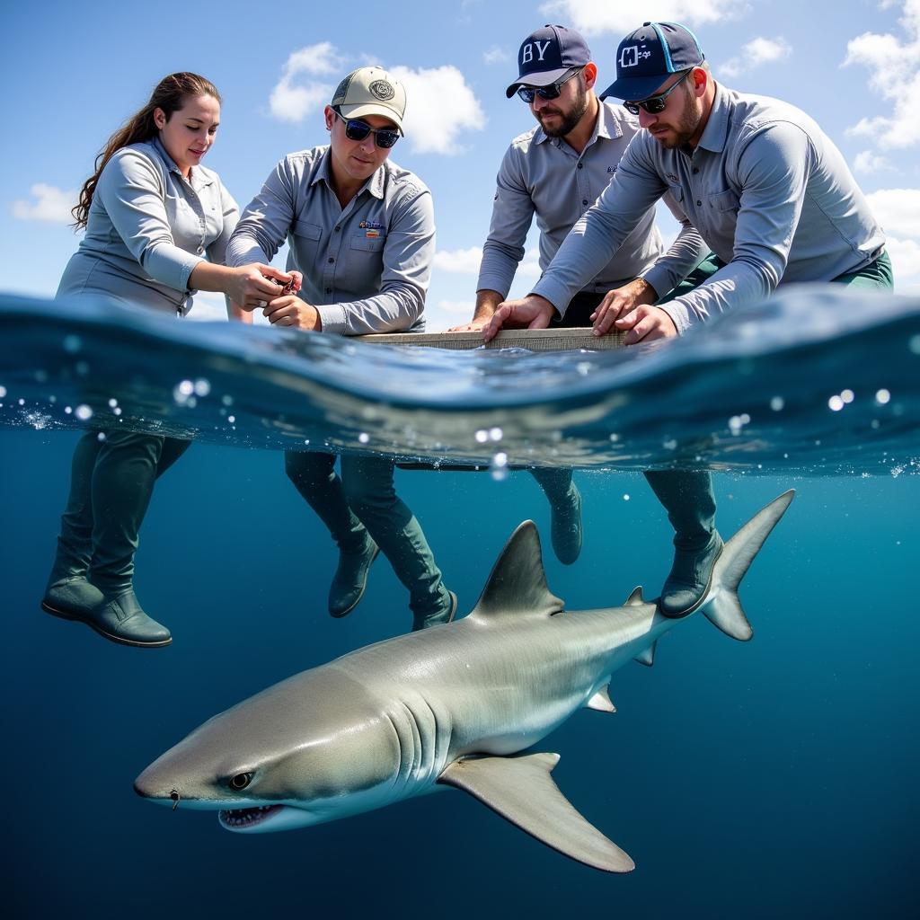 University of Miami Shark Research Team in Action