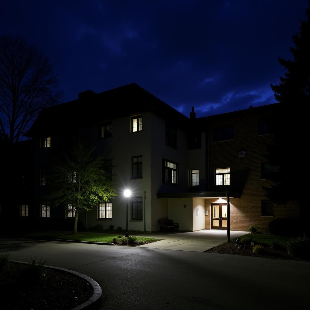 University of Michigan North Campus Research Complex Building 18 at Night