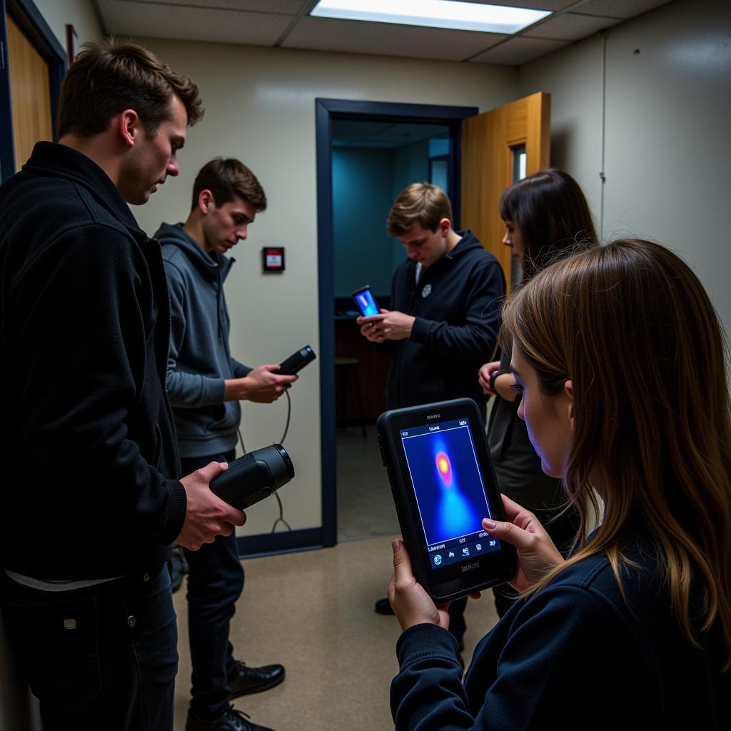 Students conducting paranormal research in a lab at USC