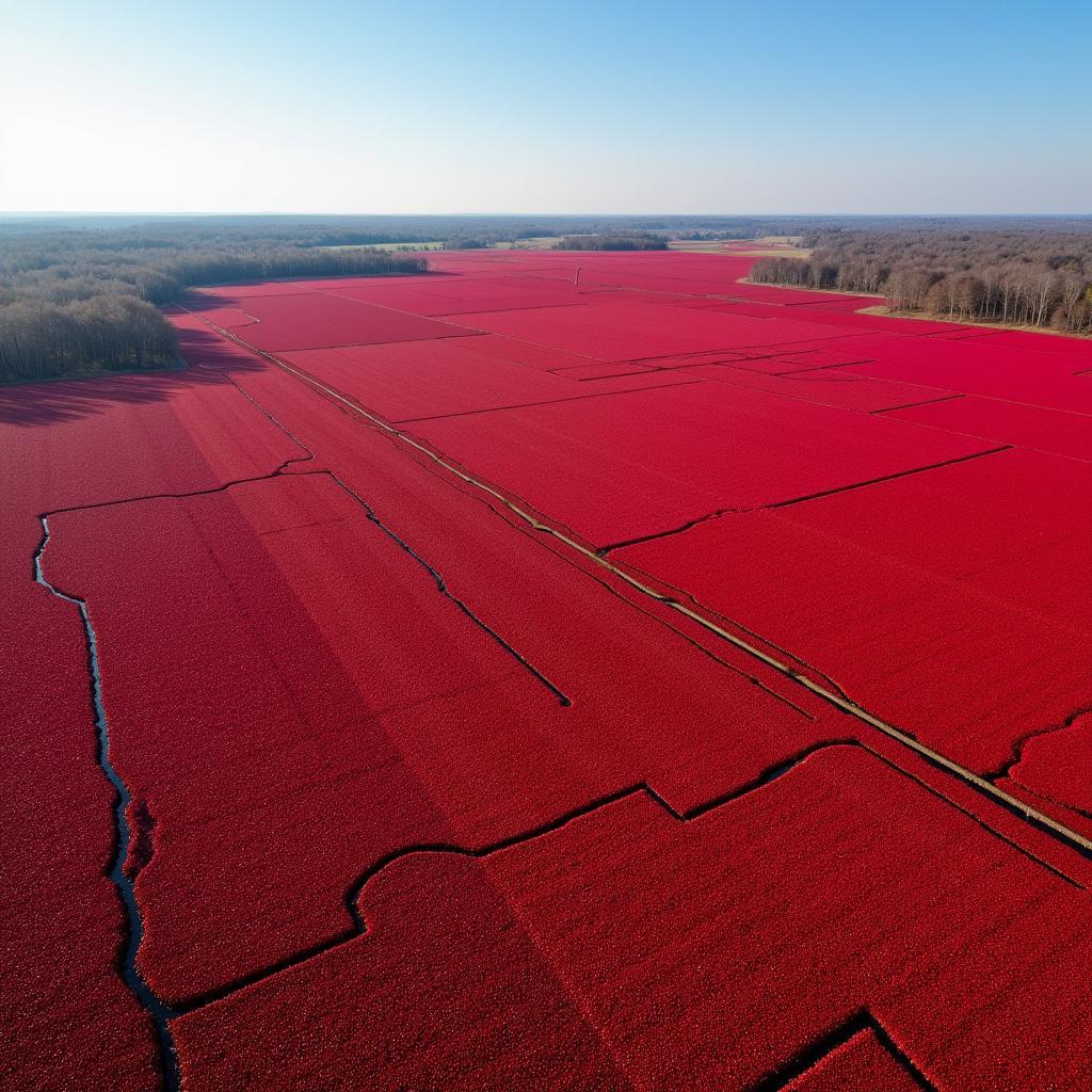 Aerial View of Cranberry Bogs at the Research Station